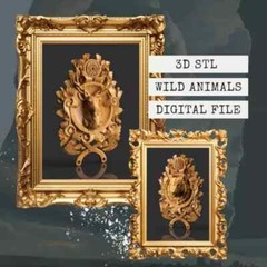 9 Different Wild Animal 3D STL models for CNC Router/Engraving for Home Décor