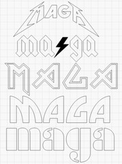 MAGA Lettering Rock Bands – SVG, DXF, PNG, AI, EPS Files – For Cricut Projects
