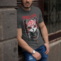 Deadly Eyes Cat T-Shirt Vector Design Premium Editable Artwork + Fonts Included