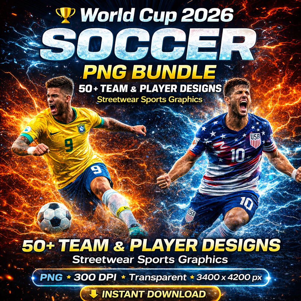 Soccer World Cup 2026 Countries PNG Bundle Football Teams Clipart Designs