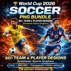 Soccer World Cup 2026 Countries PNG Bundle Football Teams Clipart Designs