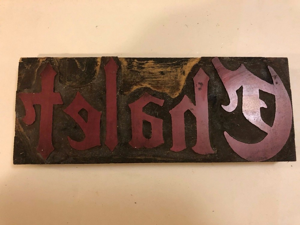 Large Red CHALET Printer’s Letterpress Old English Font Type Print Block~PB91