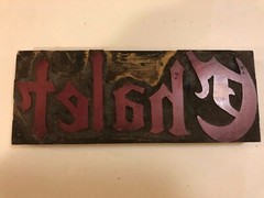 Large Red CHALET Printer’s Letterpress Old English Font Type Print Block~PB91