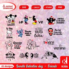 Day valentine and friends, bundle design, Svg, cricut, png, Silhouette archivos.