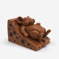Mouse Cheese Relief Relief 3D Model STL File for CNC Wood Carving