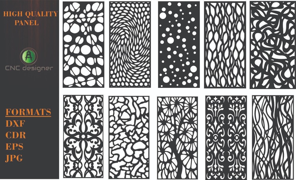 DXF DWG of PLASMA LASER AND ROUTER Cut -CNC PANEL 10-03 ART