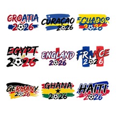 Soccer World Cup 2026 Countries PNG Bundle Football Teams Clipart Designs