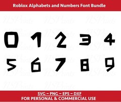 Roblox alphabets and numbers Font SVG, Roblox Font Vector, Roblox Alphabet SVG,