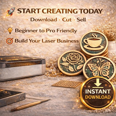 Coasters SVG Bundle, 96 Laser Cut Files, Cricut Glowforge, Digital Download
