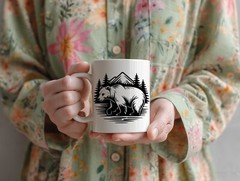 Bear SVG bundle, Grizzly Bear png Bundle, Mountain bear silhouette svg, Cricut