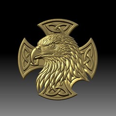 Digital Celtic Eagle – STL – 3D Model for CNC and 3D Printer