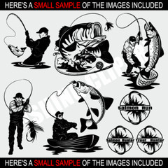 HUNTING+FISHING CLIPART-VECTOR CLIP ART-VINYL CUTTER PLOTTER+T-SHIRT GRAPHICS CD