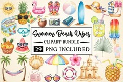 Mega Summer Clipart Bundle, 50 Collections, Digital Download