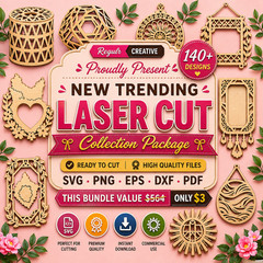 Laser Cut SVG Mega Bundle, 140+ Stunning Designs, Digital Download