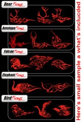 ANIMAL FLAMES 2 CLIPART-VINYL CUTTER PLOTTER IMAGES-EPS VECTOR CLIP ART CD