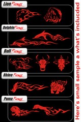 ANIMAL FLAMES 2 CLIPART-VINYL CUTTER PLOTTER IMAGES-EPS VECTOR CLIP ART CD