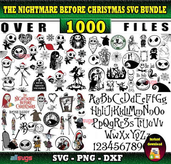 NIGHTMARE BEFORE CHRISTMAS SVG BUNDLE – Jack Skellington Halloween Cut Files