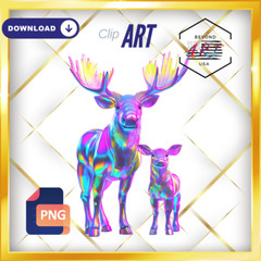 The Neon Kangaroo with a Playful Smirk – Digital Download Clip Art #54