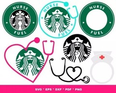 STARBUCKS NURSE SVG BUNDLE – Coffee & Nurse Designs for Cricut, Silhouette & Cut