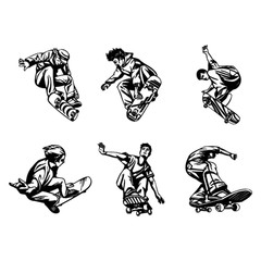 SKATEBOARDING SKATEBOARD CLIPART IMAGES -VECTOR CLIP ART-VINYL CUTTER PLOTTER CD