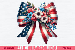 Retro 4th of July USA PNG Bundle Sublimation Designs, Digital Download