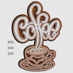 Coffee Kitchen Sign DXF Plasma Laser Waterjet Router Plotter Cut Vector CNC