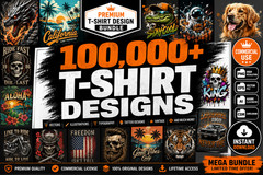 100,000+ Premium T-Shirt Design Bundle PNG SVG AI EPS CDR JPG Digital Download