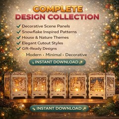 Wooden Lantern Laser Cut Files, Home Decor, Digital Download