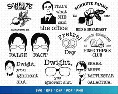 The Office SVG Bundle, SVG Files for Print & Cricut, Silhouette & Laser Cutting