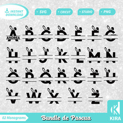 monogramas pascua, bundle design, cricut, png, Silhouette archivos.