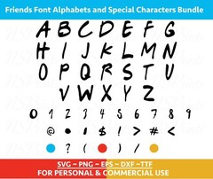Friends Font TTF, Friends font SVG, Friends digital fonts, Friendship Font Svg