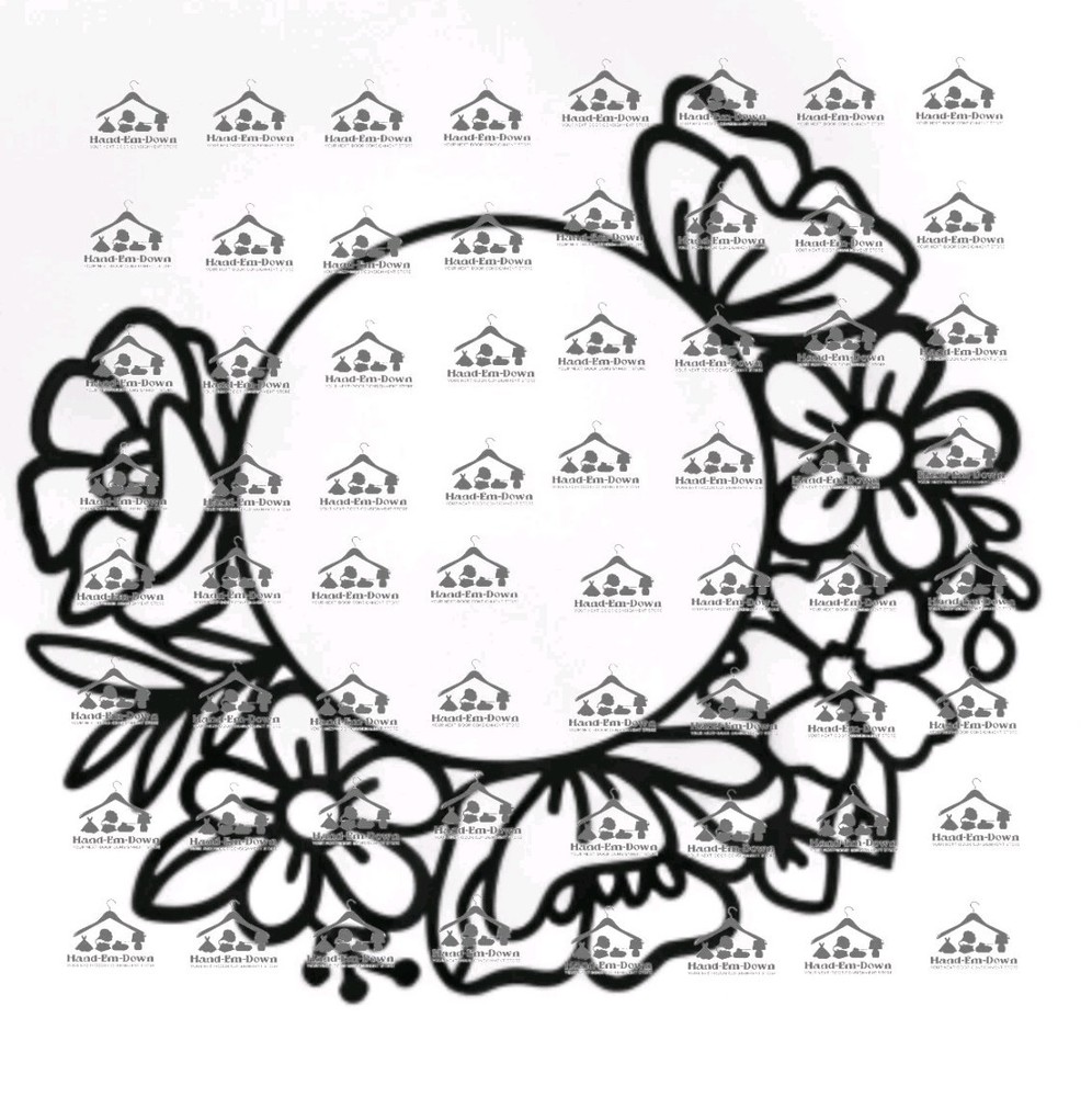 Floral Wreath SVG Image Clipart Design Vinyl Decal Sticker ** Download ONLY