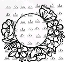 Floral Wreath SVG Image Clipart Design Vinyl Decal Sticker ** Download ONLY