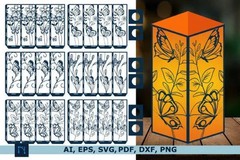 3D Lanterns SVG Bundle Laser Cut, Light Box Decor, Digital Download