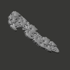 Grape Vine Ornament Sculpture Printable Design Sculpture STL CNC File – 3D