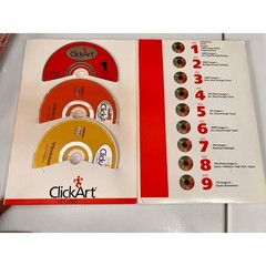 ClickArt 125,000 Broderbund Vintage CD-ROM Software Set w/ Guide 9 Discs