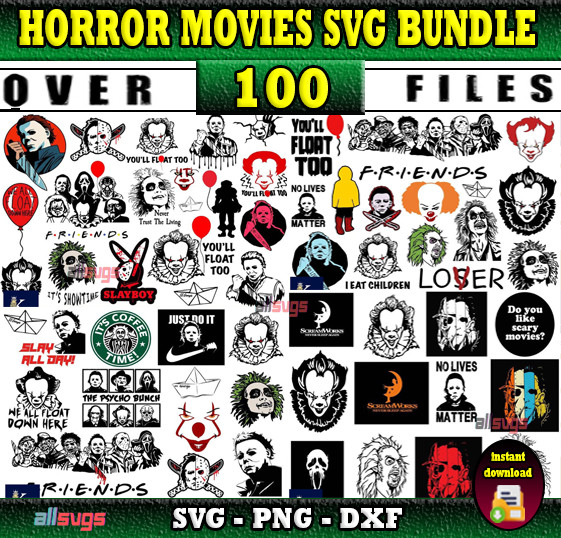 Horror Movies SVG Bundle, SVG Files for Print & Cricut, Silhouette & Laser cut