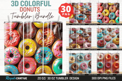 3D Tumbler Wrap Bundle PNG 20oz 30oz Skinny Sublimation , Digital Download