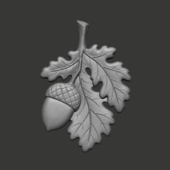 CNC Oak Leaf Acorn – & Routing Model – STL File for Laser & CNC Routing