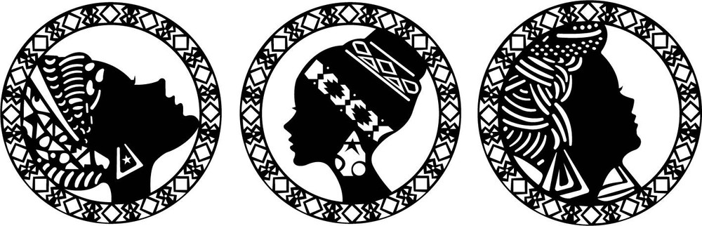 DXF SVG DWG African Tribal Girls silhouette – CNC Plasma Laser Wood Router