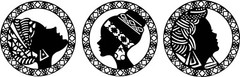 DXF SVG DWG African Tribal Girls silhouette – CNC Plasma Laser Wood Router