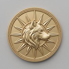 Wolf Medallion Relief 3D Model STL File for Wood CNC Carving