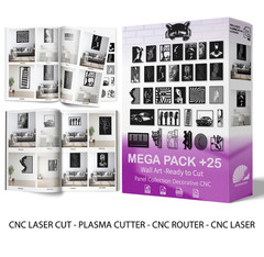 MEGA PACK +25 DXF SVG Ai Wall Art Designs on USB/CD – CNC Router Plasma Cutting