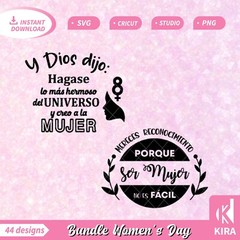 Bundle 44 Women’s Day, March 8 design, Svg, cricut, png, Silhouette file digital