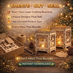Wooden Lantern Laser Cut Files, Home Decor, Digital Download