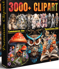 Huge art bundle medieval mechanical steampunk graphics, clipart instant download