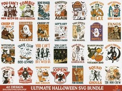 40 Design Ultimate Halloween T-shirts Svg Bundle PNG-DXF-EPS-PDF-SVG Files