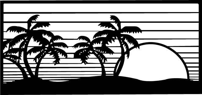 Sunset beach Wall Art – DXF SVG DWG PDF CNC Plasma Laser Cutting files