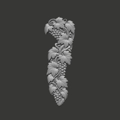 Grape Vine Ornament Sculpture Printable Design Sculpture STL CNC File – 3D