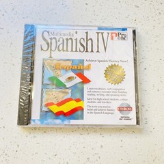 Multimedia Spanish IV 4 Pro One for IBM Windows PC CD-ROM Software – New Sealed